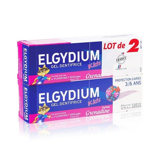Elgydium Tandpasta Kinderen 2-6 jaar Grenadine 2X50ml