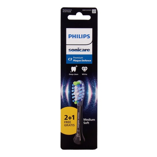 Sonicare C3 Premium Plaque Defence Black Brush Heads 3 pcs