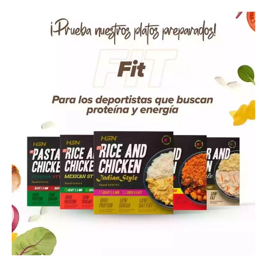 HSN Plato Preparado Estilo Fit Arroz con Pollo en Salsa Picante Estilo Mexicano 420g