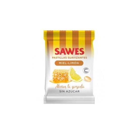 Sawes Pastillas balsámicas sin azícar sabor Miel Limón con Vitamina C en bolsa 50g