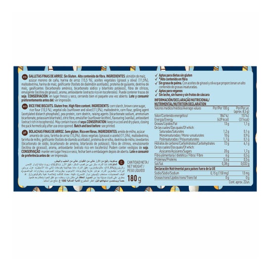 Diet-Radisson galletas de Arroz Sin gluten 180 g