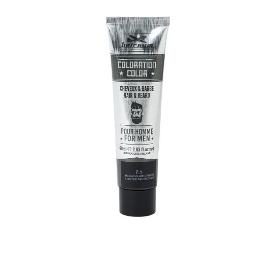 Hairgum Koloryzacja Brody i Włosów 7.1 Jasny Popielaty Blond 60 g