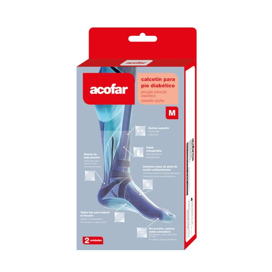 Acofar Calcetin Pie Diabetico Talla M 2uds