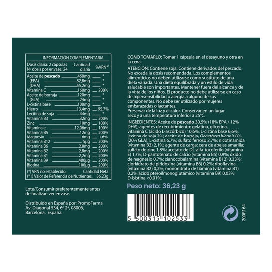Docmorris Cabello y Uñas Complex 48 comp