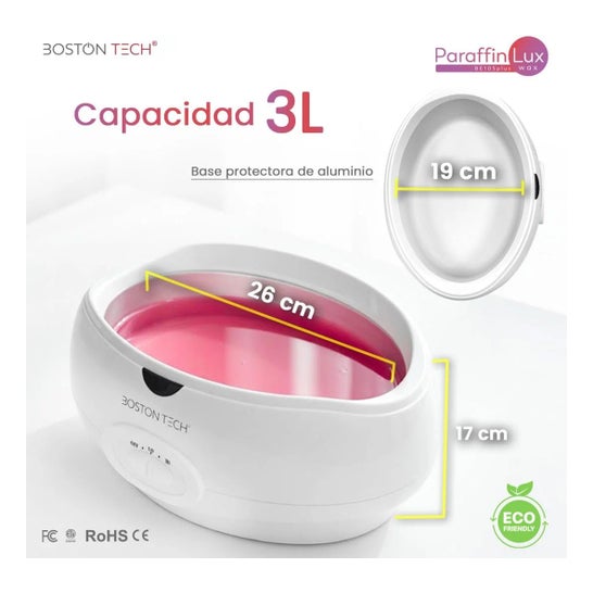Boston Tech ParaffinLux Bagno di Paraffina per Mani 3L Rosa Senza Cera