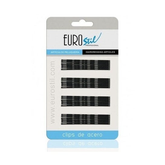Eurostil Steel Clips 70 Mm Nero 24pz