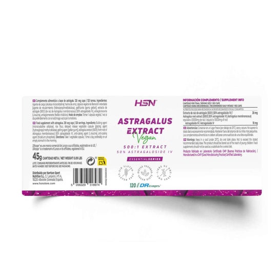 HSN Extracto de Astrágalo 500:1 20 mg 120 vcaps