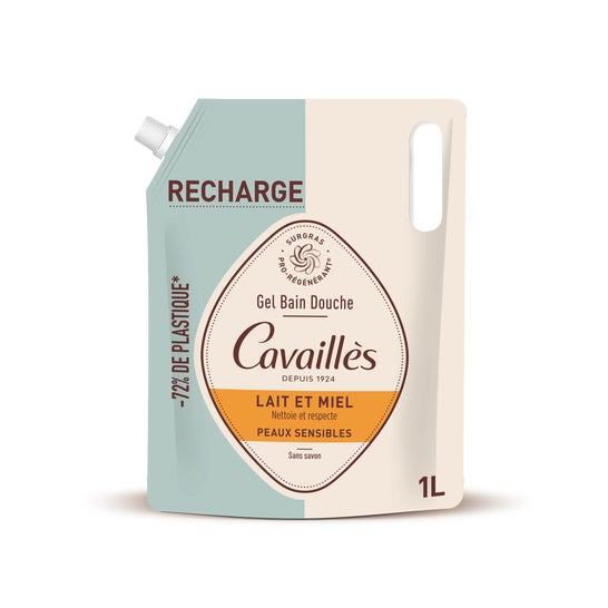 Cavaillès Duschgel Milch Honig für empfindliche Haut Nachfüllung 1000 ml