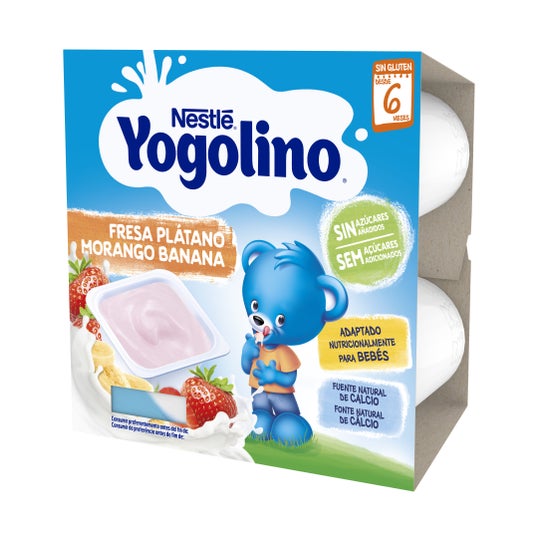 Nestlé Yogolino Fresa Platano sin Azúcar 100g 4 Unidades