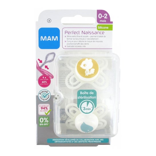 Mam Chupete de Silicona Perfect Birth 0-2 Meses 2uds