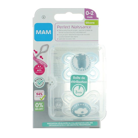 Mam Perfect Birth Silicone Soother 0-2 Months 2 Units