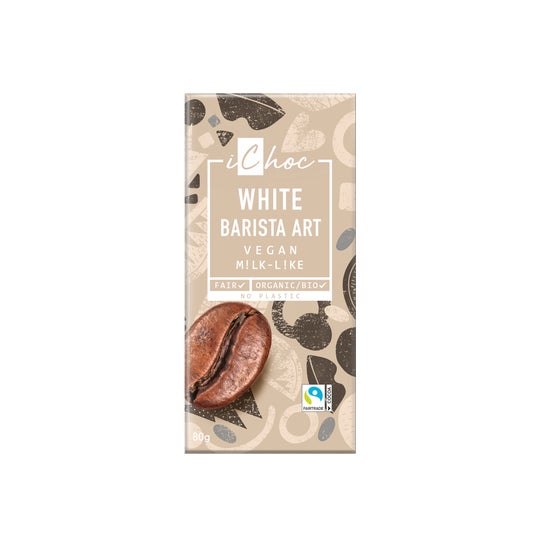 iChoc Chocolate Blanco Crujiente de Café Barista Bio 80g