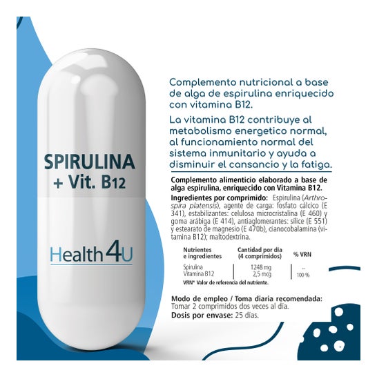 H4 U Spirulina + Vitamina B12 100 comp