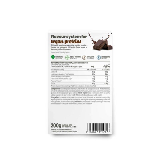 HSN Saborizante en Polvo para Proteínas Vegetales Chocolate 200 g