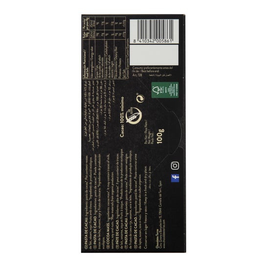 Torras Chocolate Negro 100% Cacao Criollo 100g