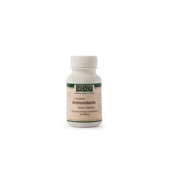 GHF antioxidante vitamina C, E y selenio sabor naranja 100 comp