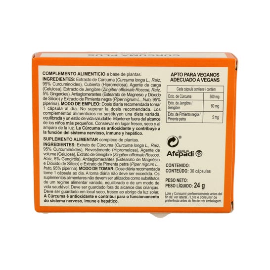 Integralia Curcuma Plus Con Pimienta Negra y Jengibre 30caps