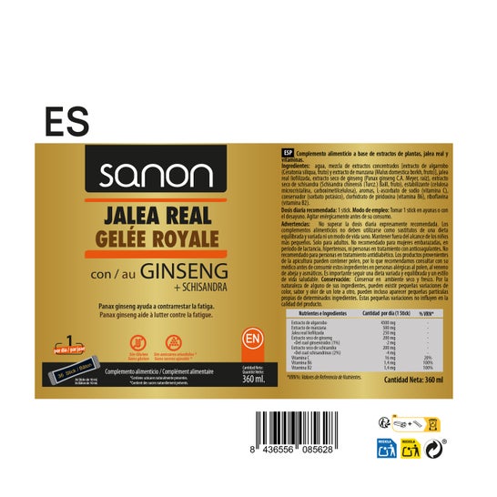 Sanon Jalea Real con Ginseng + Schisandra 36 sticks
