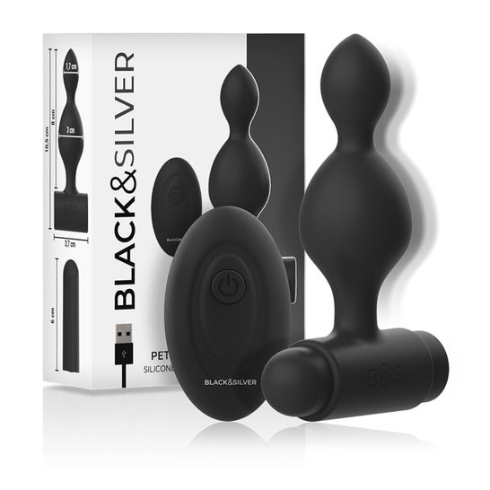 Black&Silver Tucker Pequeño Plug Anal Control Remoto 1ud