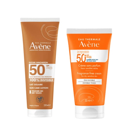 Avène Pack Crema SPF50+ Sin Perfume 50ml + Leche Invisible SPF50 250ml