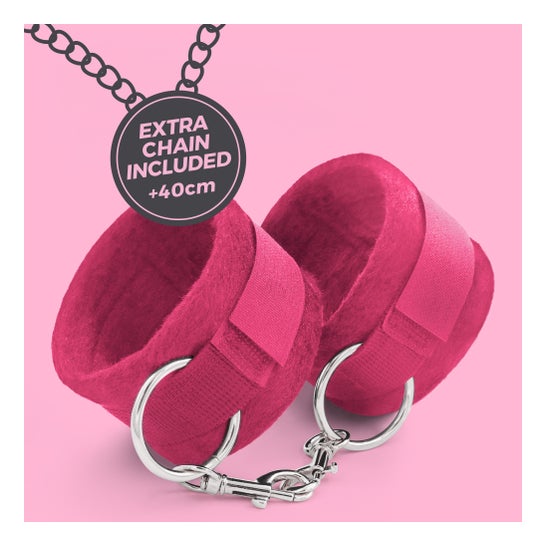 Crushious Tough Love Esposas Velcro Cadena 40 cm Extra Rosa 1 ud