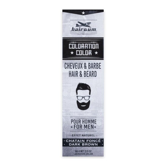 Hairgum Coloración Barba y Cabello 3 Castaño Oscuro 60 g
