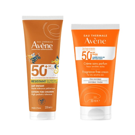 Avène Pack Crema SPF50+ Sin Perfume 50ml + Leche SPF50+ Pediátrico 250ml