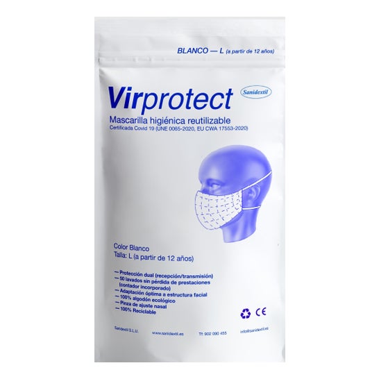 Virprotect Maske für Erwachsene Weiß 1 St