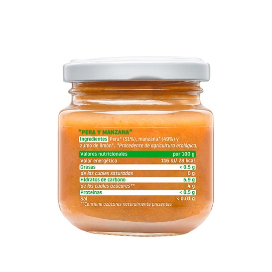 Smileat Tarrito Ecológico de Pera y Manzana 130 g