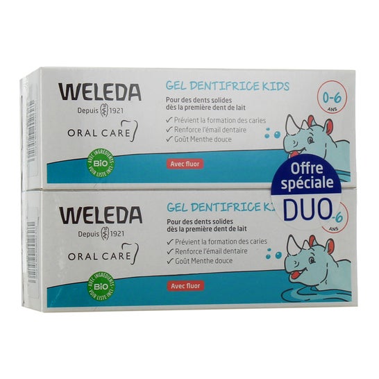 Weleda Gel Dentífrico Kids 0-6 Años con Flúor 2x50 ml