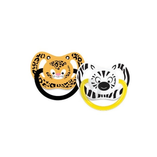 Ciuccio Dodie Physiological Silicone Duo Jungle Jungle Pacifier +6 mesi