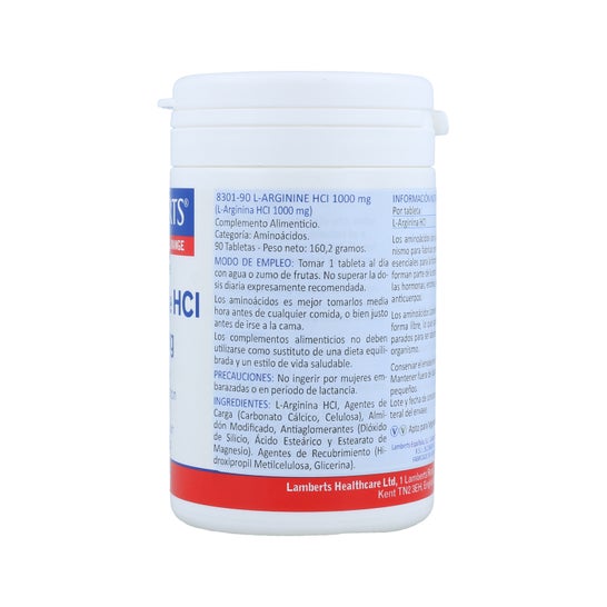 Lamberts L-arginina Hci 1000 mg 90 comp
