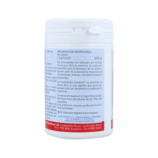 Lamberts L-arginina Hci 1000 mg 90 comp