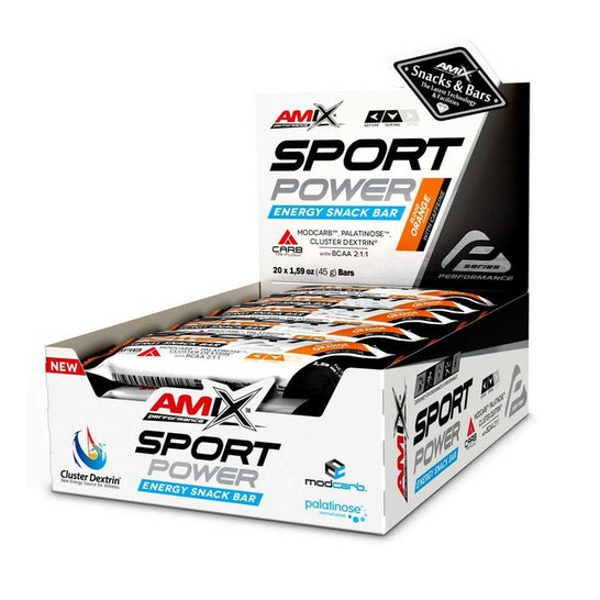 Amix Performance Sport Power Energy Snack Bar Naranja 20x45g