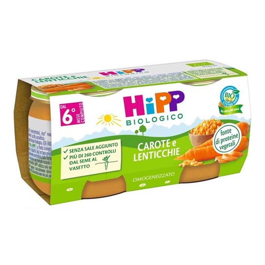 Hipp Homogenized Carrots And Lentils 2x80g