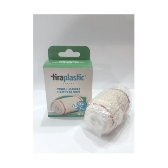 Fasciatura elastica Crepe Tiraplastic Crepe 4 M X 7 Cm