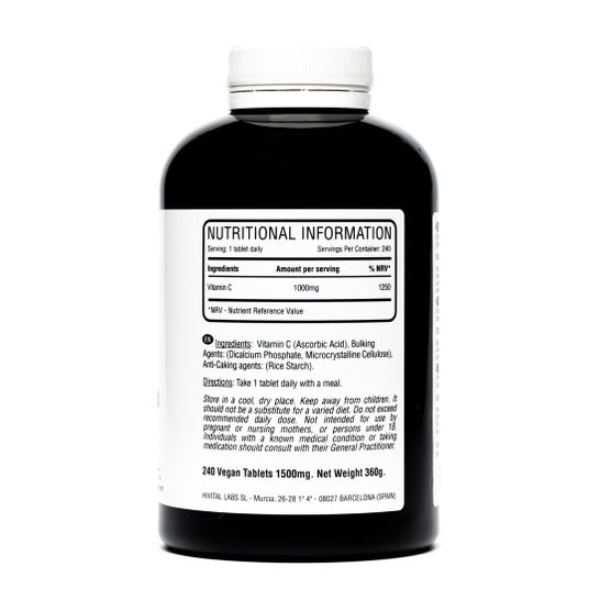 Hivital Foods Vitamina C 1000 mg 240 comp (8 meses)