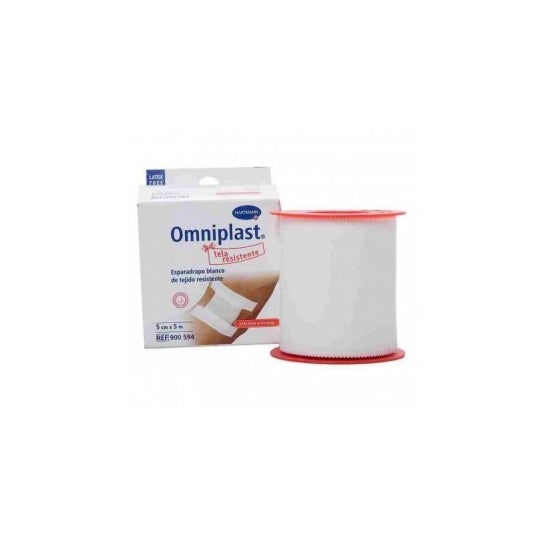 Omniplast esparadrapo hipoalérgico tejido resistente 5mx5 cm 1 ud