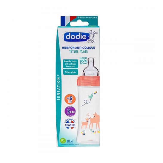 Dodie Sensation Biberón Tetina Plana +6m Jardin 330ml