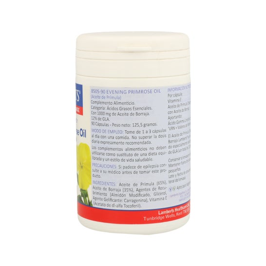Lamberts Aceite Primula Extra Alta Potencia con Borraja 1000 mg 9
