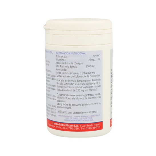 Lamberts Aceite Primula Extra Alta Potencia con Borraja 1000 mg 9