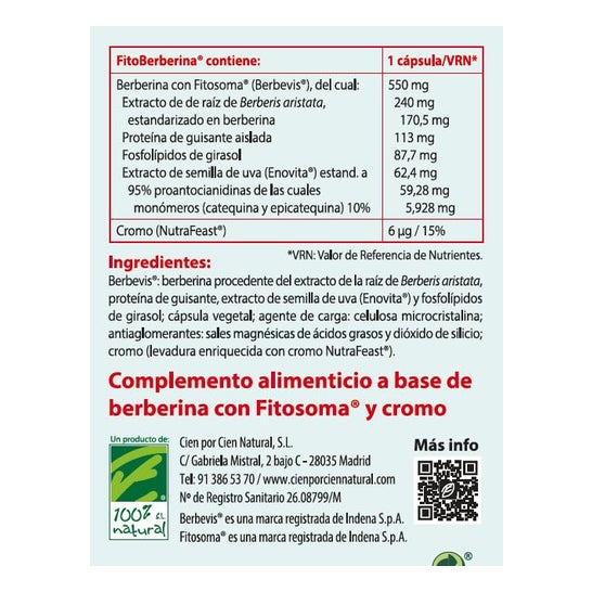 100% Natural FitoBerberina 30caps 100% Natural FitoBerberina 30caps