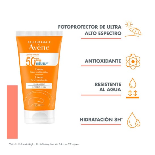 Avène Crema Solar Muy Alta Protección SPF50+ Piel Seca 50ml