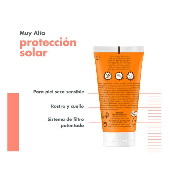 Avène Crema Solar Muy Alta Protección SPF50+ Piel Seca 50ml