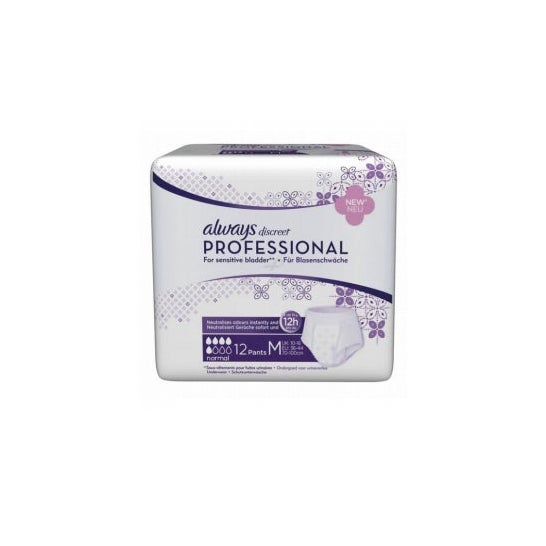 Always Discreet Underwear Incontinence Normal Size M 12 Units