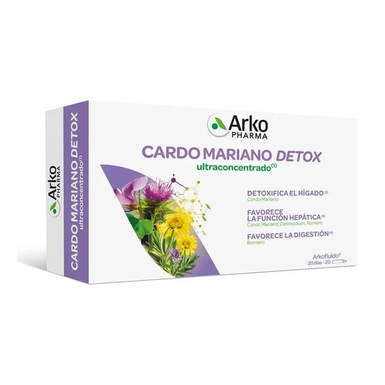 Arkopharma Arkofluido Cardo Mariano Detox 20 ampollas Arkopharma Arkofluido Cardo Mariano Detox 20 ampollas