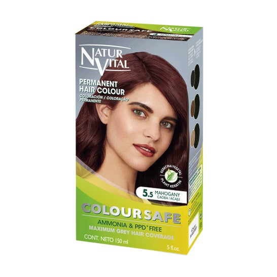 NaturVital Coloursafe Farba do włosów trwałych 5.5 Mahoń 150ml