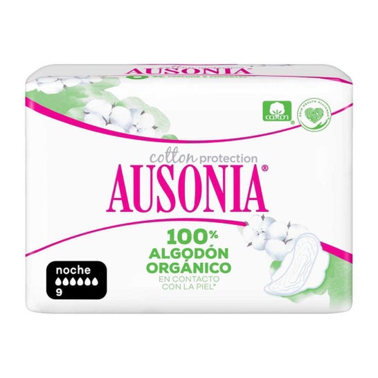 Ausonia Organic Cotton Night Wings 9 pcs