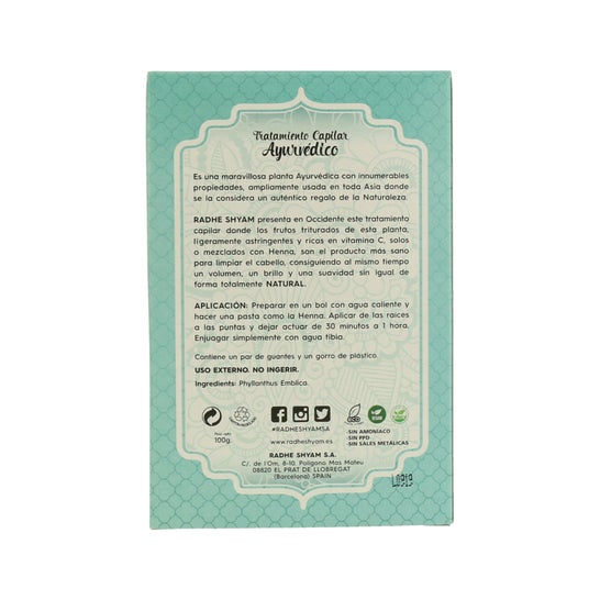 Radhe Shyam Amla Tratamiento Capilar Ayurvédico Eco 100 g