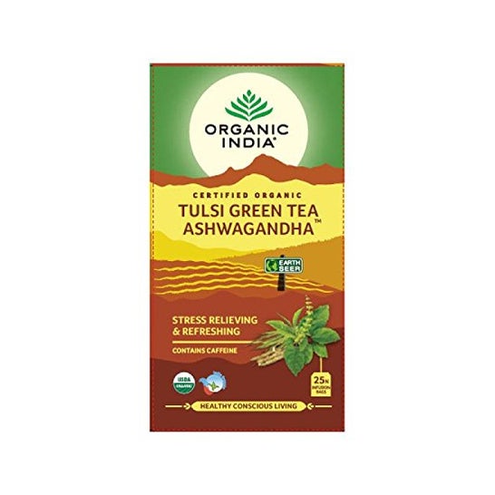 Organic India Tulsi Green Tea Ashwagandha 25pcs